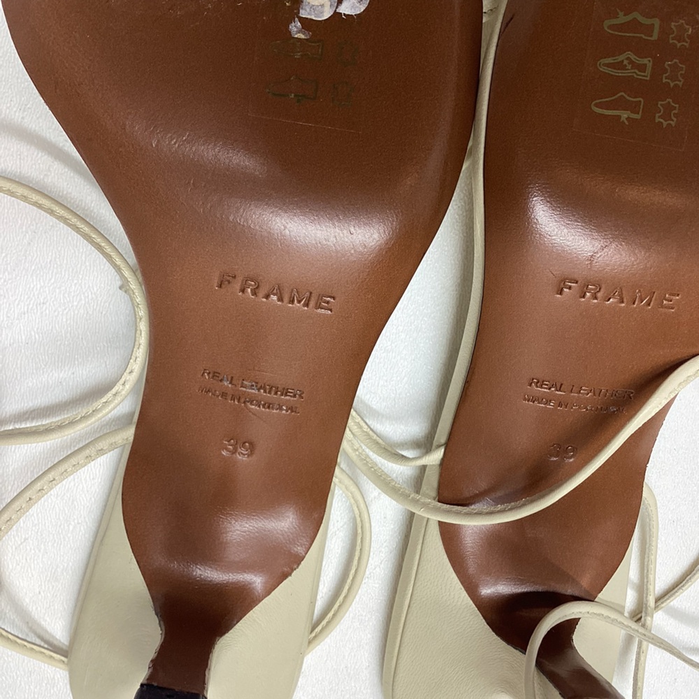 Frame Le Ozzie Heeled Lace Up Leather Sandal Size EU 39 - Picture 5 of 15